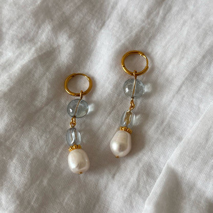 Three-Bead Glass & Pearl Drops