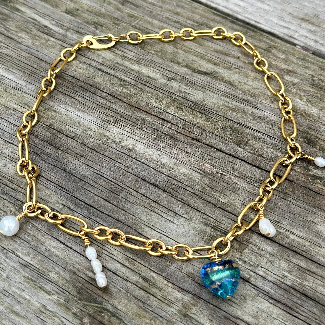 Gold Chunky Charm Necklace