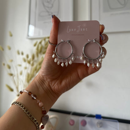 Athena Pearl Hoops