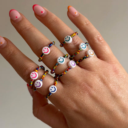 Beaded Smiley Ring