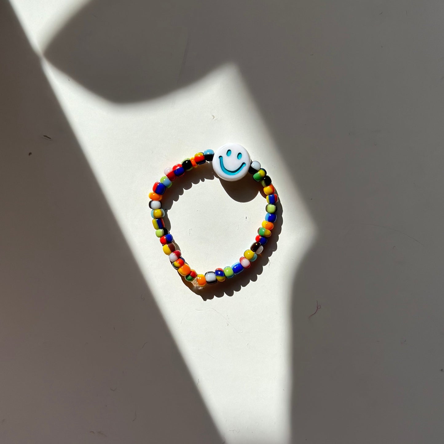 Beaded Smiley Ring